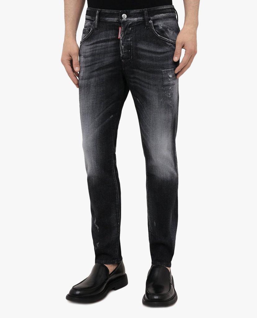 DSQUARED2 - Quần jeans nam denim wash bạc phom skinny thời trang