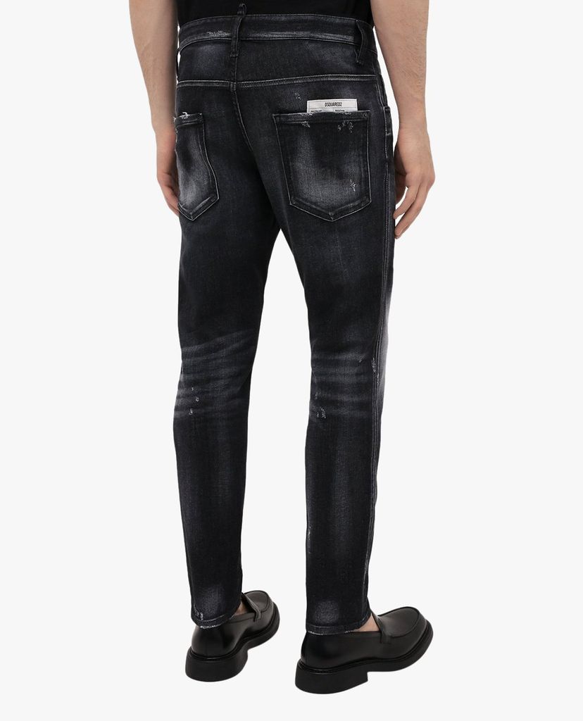 DSQUARED2 - Quần jeans nam denim wash bạc phom skinny thời trang