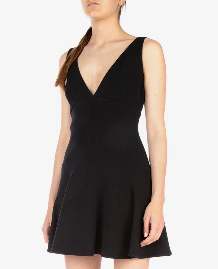 DSQUARED2 - Đầm mini sát nách Black Stretch Polyester Blend