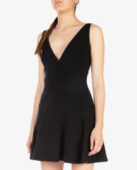 DSQUARED2 - Đầm mini sát nách Black Stretch Polyester Blend