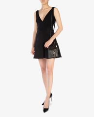 DSQUARED2 - Đầm mini sát nách Black Stretch Polyester Blend