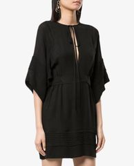 DSQUARED2 - Đầm mini tay ngắn cổ tròn thắt nơ Tied Neck Plain