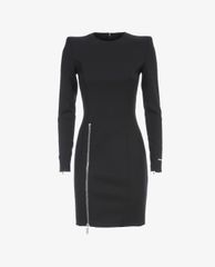 DSQUARED2 - Đầm mini tay dài cổ tròn Arwen Zipped Split Stretch