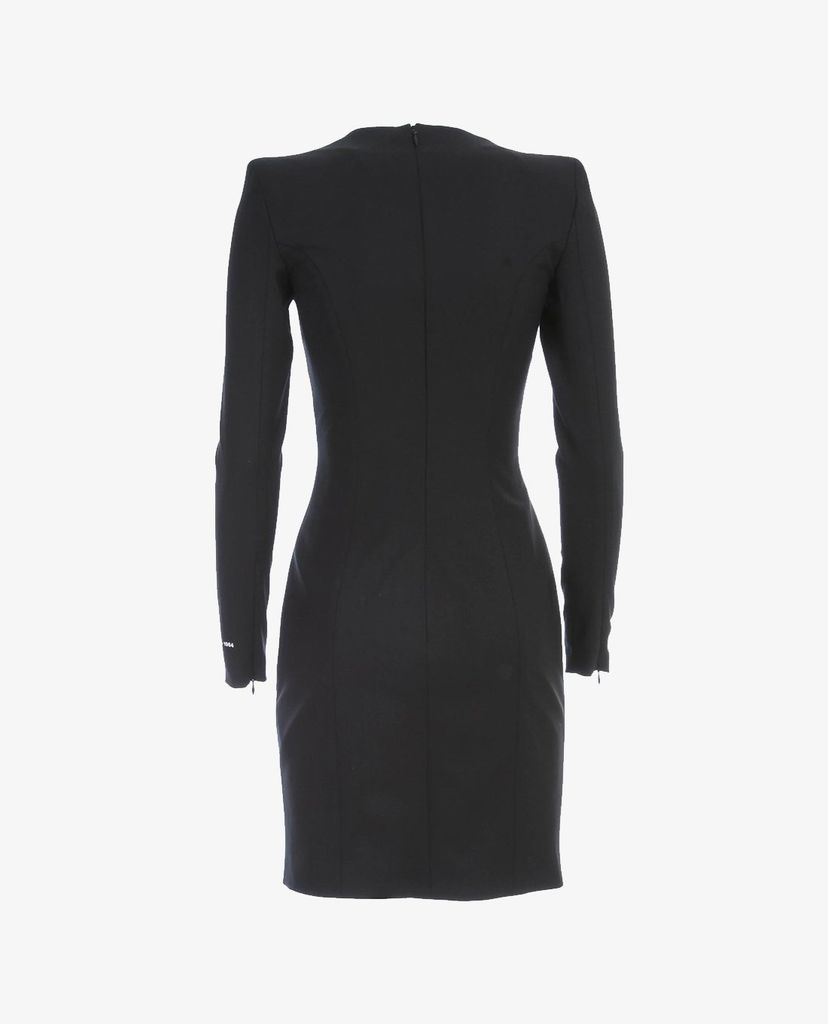 DSQUARED2 - Đầm mini tay dài cổ tròn Arwen Zipped Split Stretch
