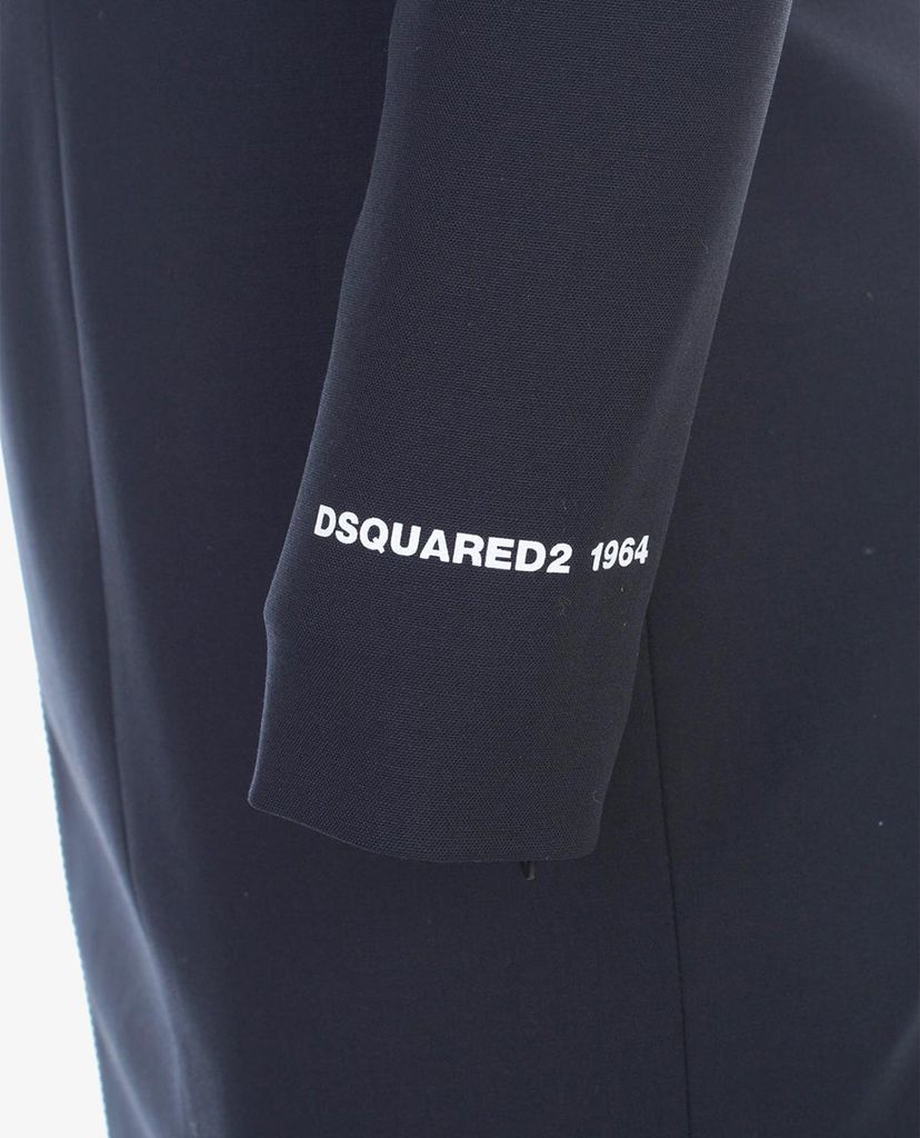 DSQUARED2 - Đầm mini tay dài cổ tròn Arwen Zipped Split Stretch