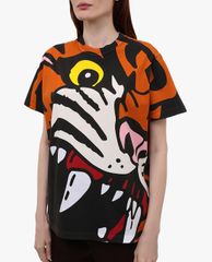 DSQUARED2 - Áo thun nữ ngắn tay họa tiết hổ độc đáo