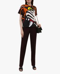 DSQUARED2 - Áo thun nữ ngắn tay họa tiết hổ độc đáo