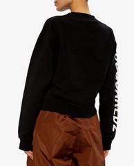 DSQUARED2 - Áo sweatshirt nữ cổ tròn tay dài D2 Leaf Asymmetric