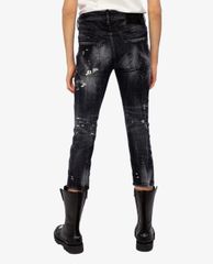 DSQUARED2 - Quần jeans nữ phom lửng rách gối Cool Girl Cropped