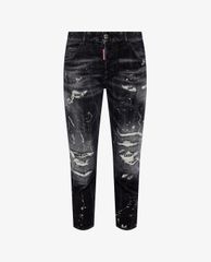 DSQUARED2 - Quần jeans nữ phom lửng rách gối Cool Girl Cropped