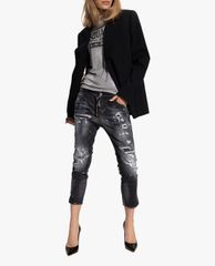 DSQUARED2 - Quần jeans nữ phom ôm wash bạc bụi bặm