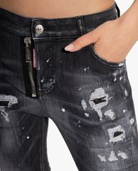 DSQUARED2 - Quần jeans nữ phom ôm wash bạc bụi bặm