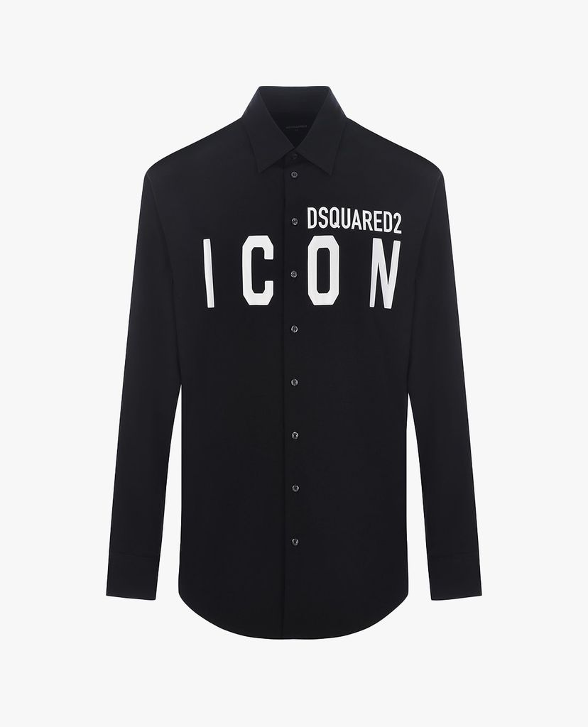 DSQUARED2 - Áo sơ mi nam phom suông tay dài Icon