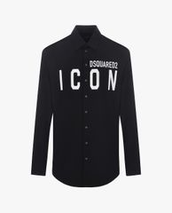 DSQUARED2 - Áo sơ mi nam phom suông tay dài Icon