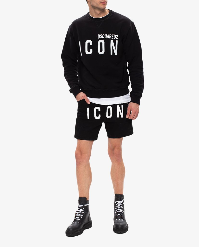 DSQUARED2 - Quần shorts nam ống rộng phối logo Dan Commando