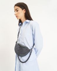 CHARLES & KEITH - Túi đeo vai yên ngựa có nếp nhăn hiệu ứng Nylon thời trang