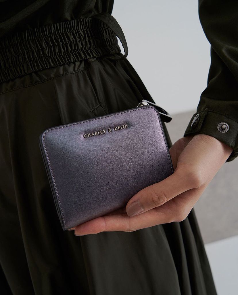 CHARLES & KEITH - Ví nữ dạng gập Mini Top Zip