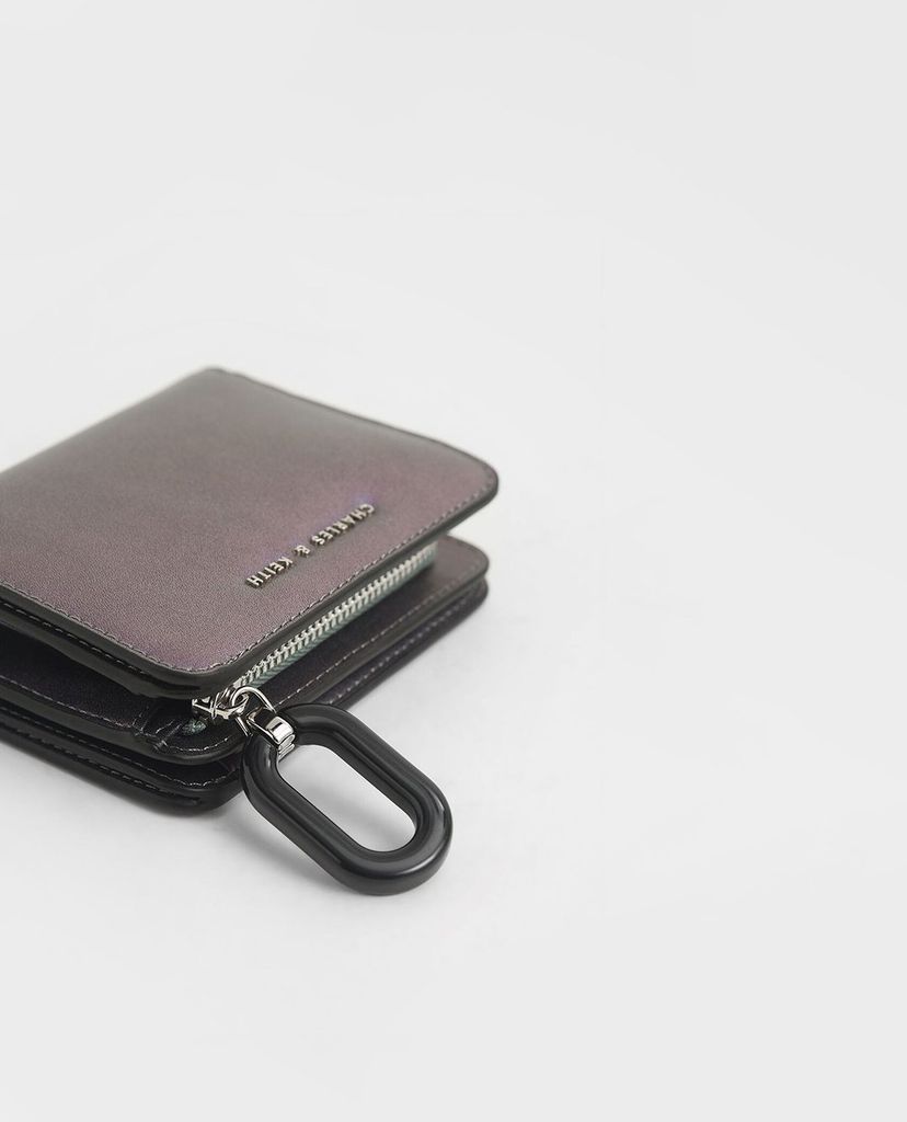 CHARLES & KEITH - Ví nữ dạng gập Mini Top Zip