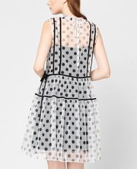 GIGI - Đầm mini sát nách cổ tròn xuyên thấu Tie Side