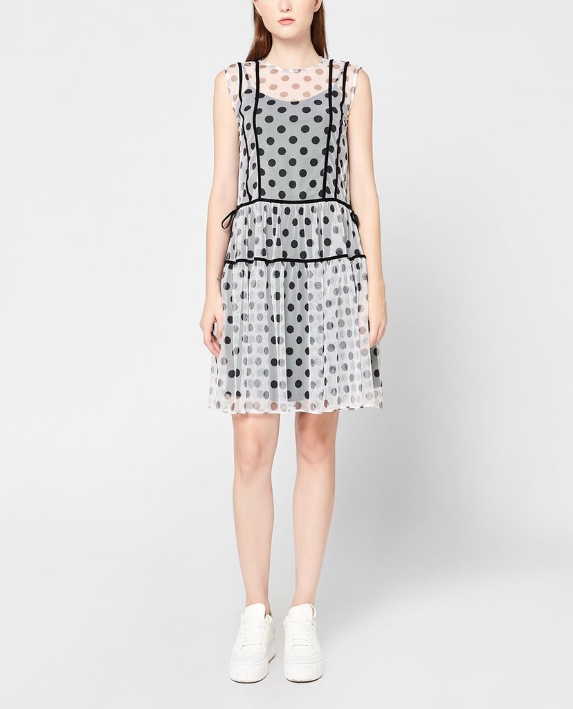 GIGI - Đầm mini sát nách cổ tròn xuyên thấu Tie Side