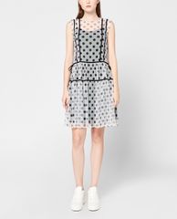 GIGI - Đầm mini sát nách cổ tròn xuyên thấu Tie Side