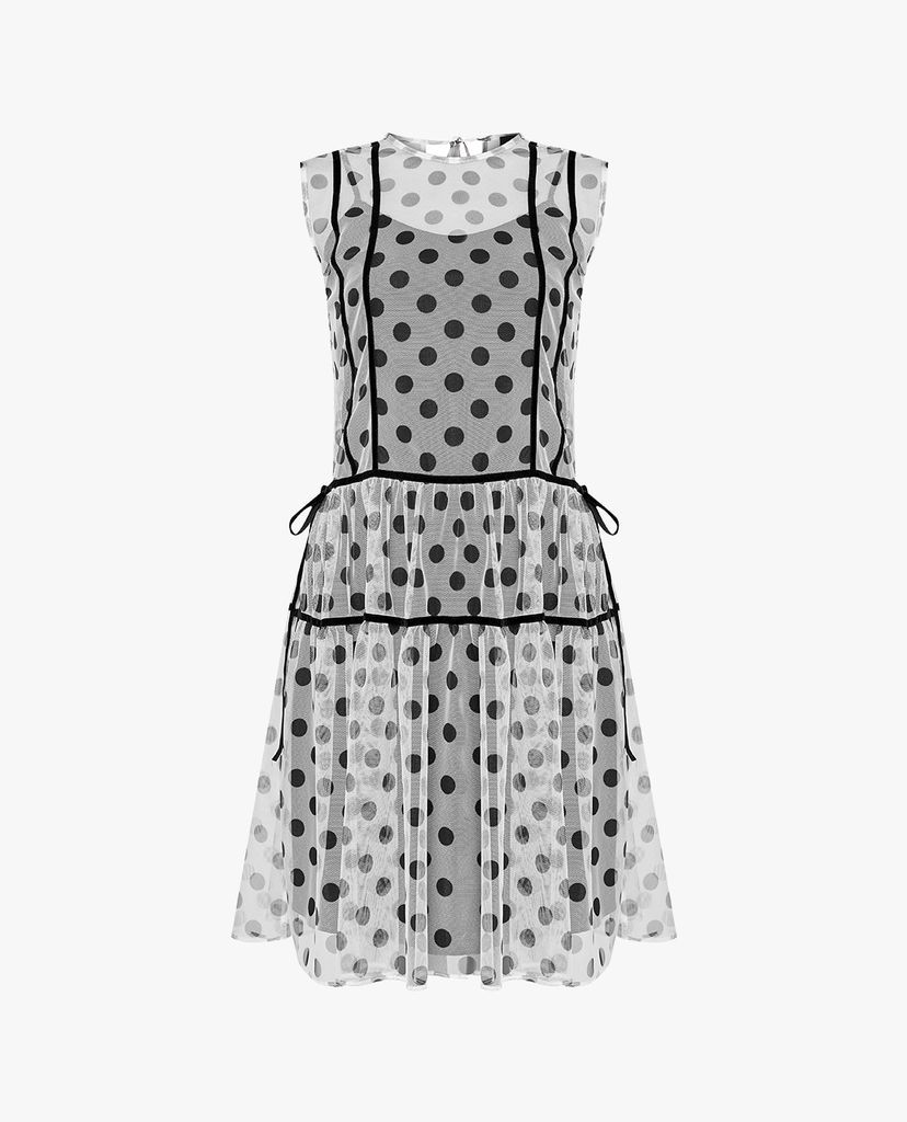 GIGI - Đầm mini sát nách cổ tròn xuyên thấu Tie Side