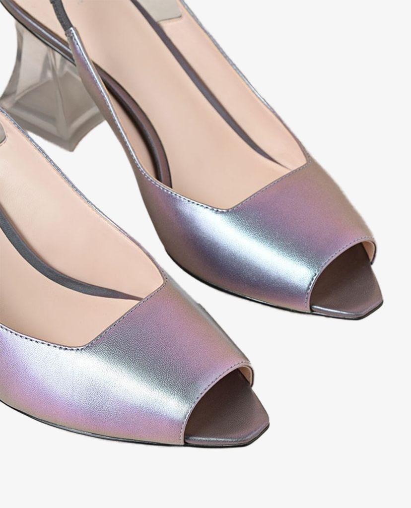 PEDRO - Giày cao gót hở mũi đế vuông Slingback Block