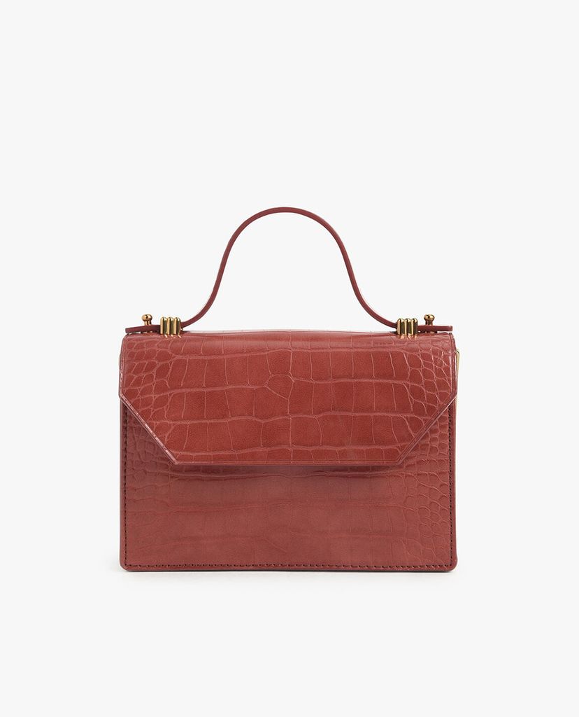 CHARLES & KEITH - Ví cầm tay nữ chữ nhật Croc Effect Mini