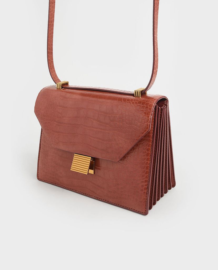 CHARLES & KEITH - Túi đeo chéo chữ nhật Metal Accent
