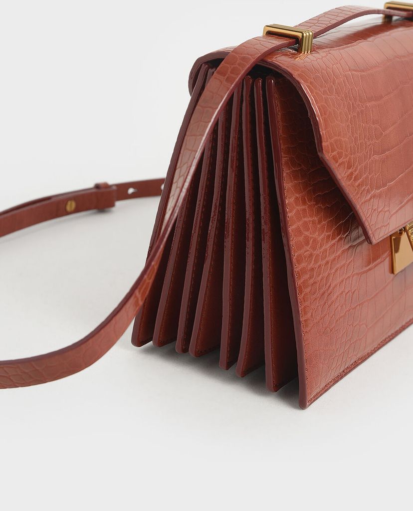 CHARLES & KEITH - Túi đeo chéo chữ nhật Metal Accent
