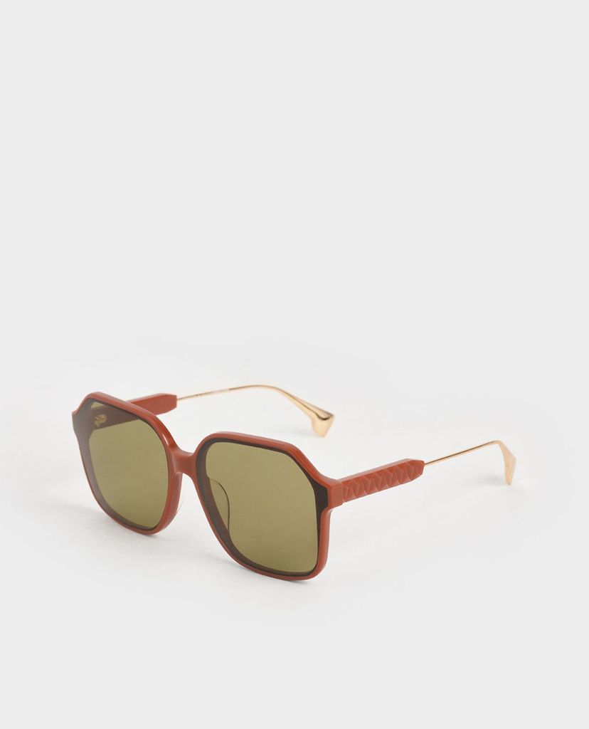 CHARLES & KEITH - Kính mát nữ gọng vuông Acetate Butterfly