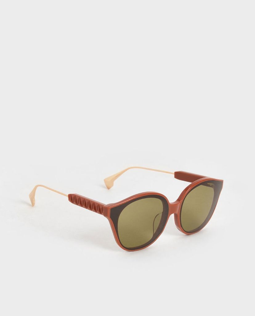 CHARLES & KEITH - Kính mát gọng mắt mèo Acetate Cat Eye