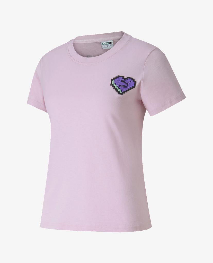 PUMA - Áo thun thể thao logo trái tim Digital Love