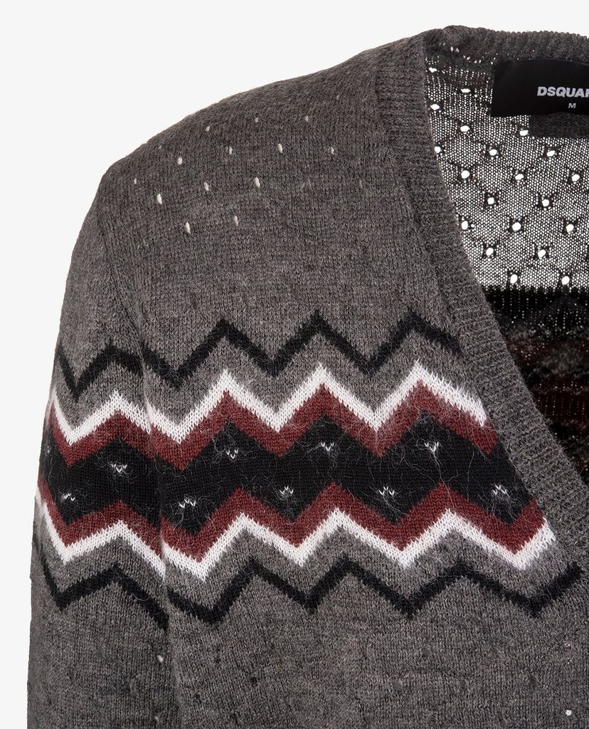DSQUARED2 - Áo cardigan nam cổ V nút cài Buttons And Inlay