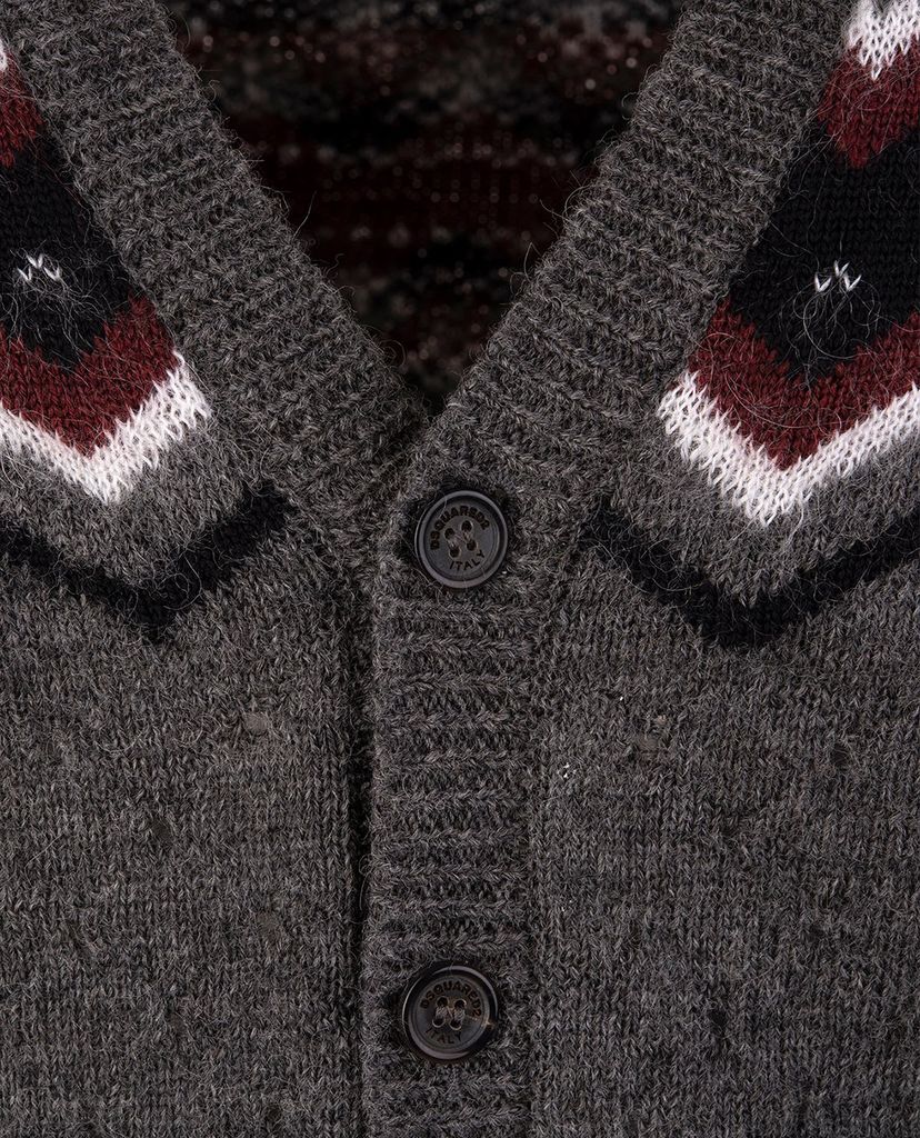 DSQUARED2 - Áo cardigan nam cổ V nút cài Buttons And Inlay
