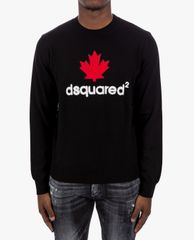 DSQUARED2 - Áo len nam cổ tròn tay dài Mini D2Leaf