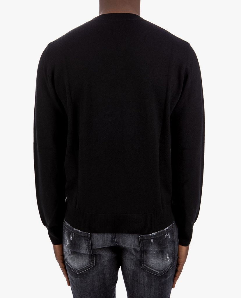 DSQUARED2 - Áo len nam cổ tròn tay dài Mini D2Leaf