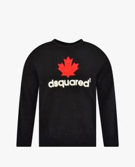 DSQUARED2 - Áo len nam cổ tròn tay dài Mini D2Leaf