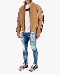 DSQUARED2 - Áo khoác nam cổ trụ tay dài phối zip thời trang