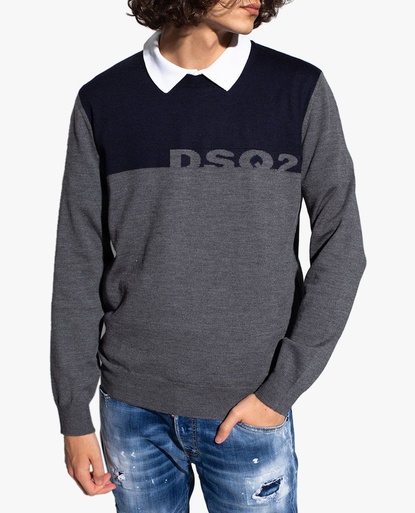 DSQUARED2 - Áo len nam cổ tròn tay dài DSQ2 R/N