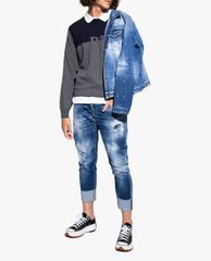 DSQUARED2 - Áo len nam cổ tròn tay dài DSQ2 R/N