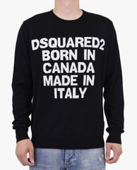 DSQUARED2 - Áo sweater nam cổ tròn tay dài phối chữ thời trang