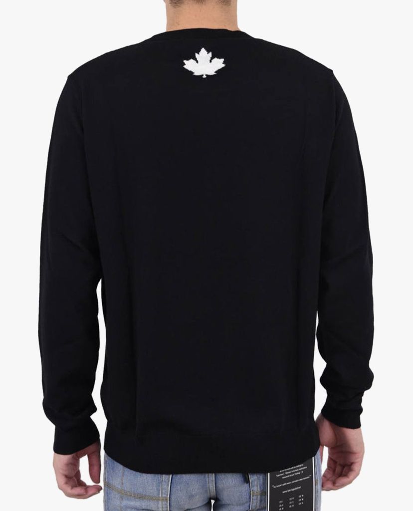 DSQUARED2 - Áo sweater nam cổ tròn tay dài phối chữ thời trang