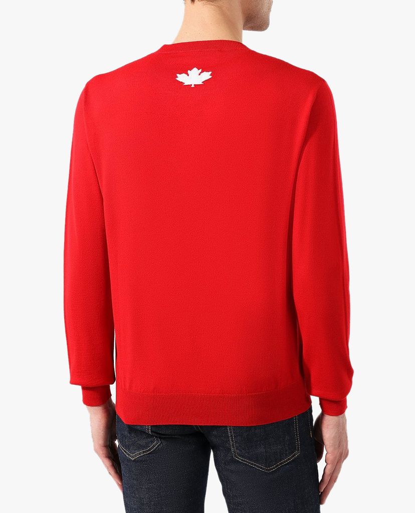 DSQUARED2 - Áo sweater nam cổ tròn tay dài phối chữ thời trang