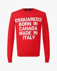 DSQUARED2 - Áo sweater nam cổ tròn tay dài phối chữ thời trang