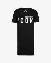 DSQUARED2 - Đầm mini cổ tròn ngắn tay dáng suông Icon