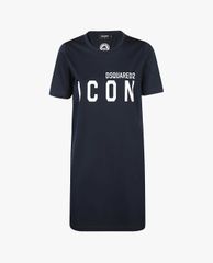 DSQUARED2 - Đầm mini cổ tròn ngắn tay dáng suông Icon