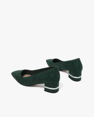 CHARLES & KEITH - Giày cao gót mũi nhọn đế vuông Metallic Accent