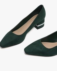 CHARLES & KEITH - Giày cao gót mũi nhọn đế vuông Metallic Accent