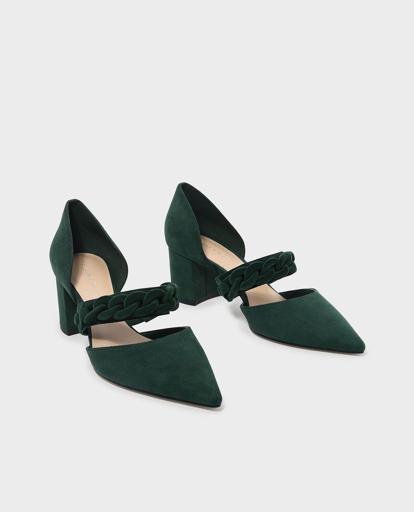 CHARLES & KEITH - Giày cao gót mũi nhọn Chain Detail Pointed